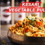 vegetable pulao adding saffron stands and spices